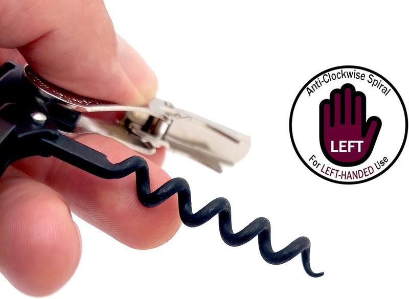 Pulltap's Genuine Classic 500 LEFT-HANDED Waiter's Corkscrew – Double-Hinged Wine Key with Hinged Foil Cutter – Patented Design – Made in Spain – Trencadis 500 - Image 5